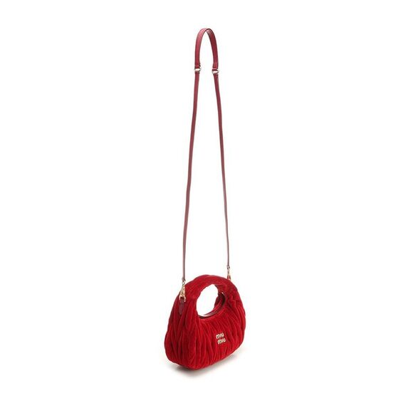 Miu Miu Women Mini Wander Bag In Quilted Velvet